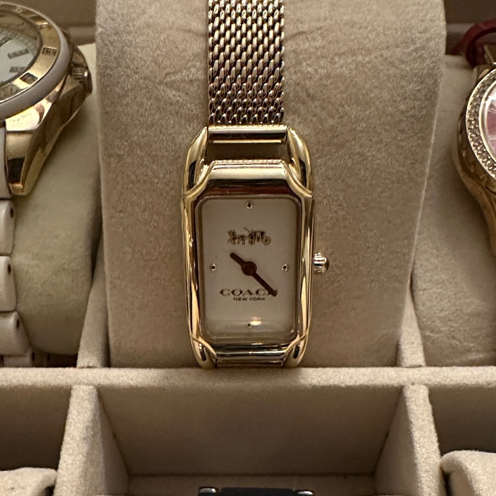 Coach Gold Rectangular Face Watch - image 1